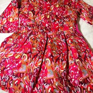 Vibrant Multicolor Patterned Dress